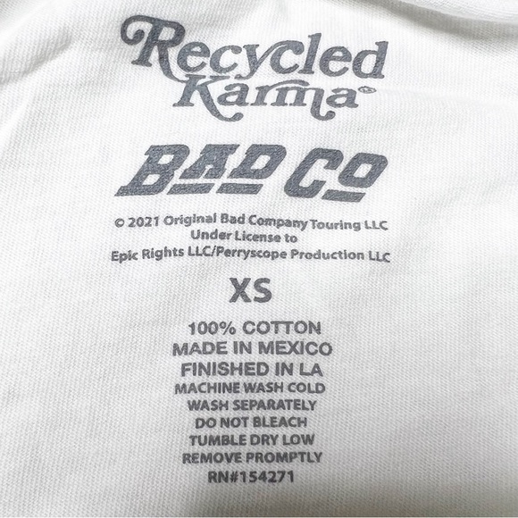 NWOT Bad Company Holy Water Long Sleeve Graphic T-Shirt White Women’s XS - Picture 5 of 8